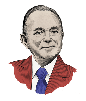 Illustrated portrait of Ray Kroc