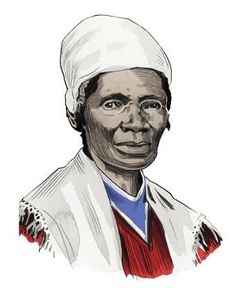 Illustrated portrait of Sojourner Truth 