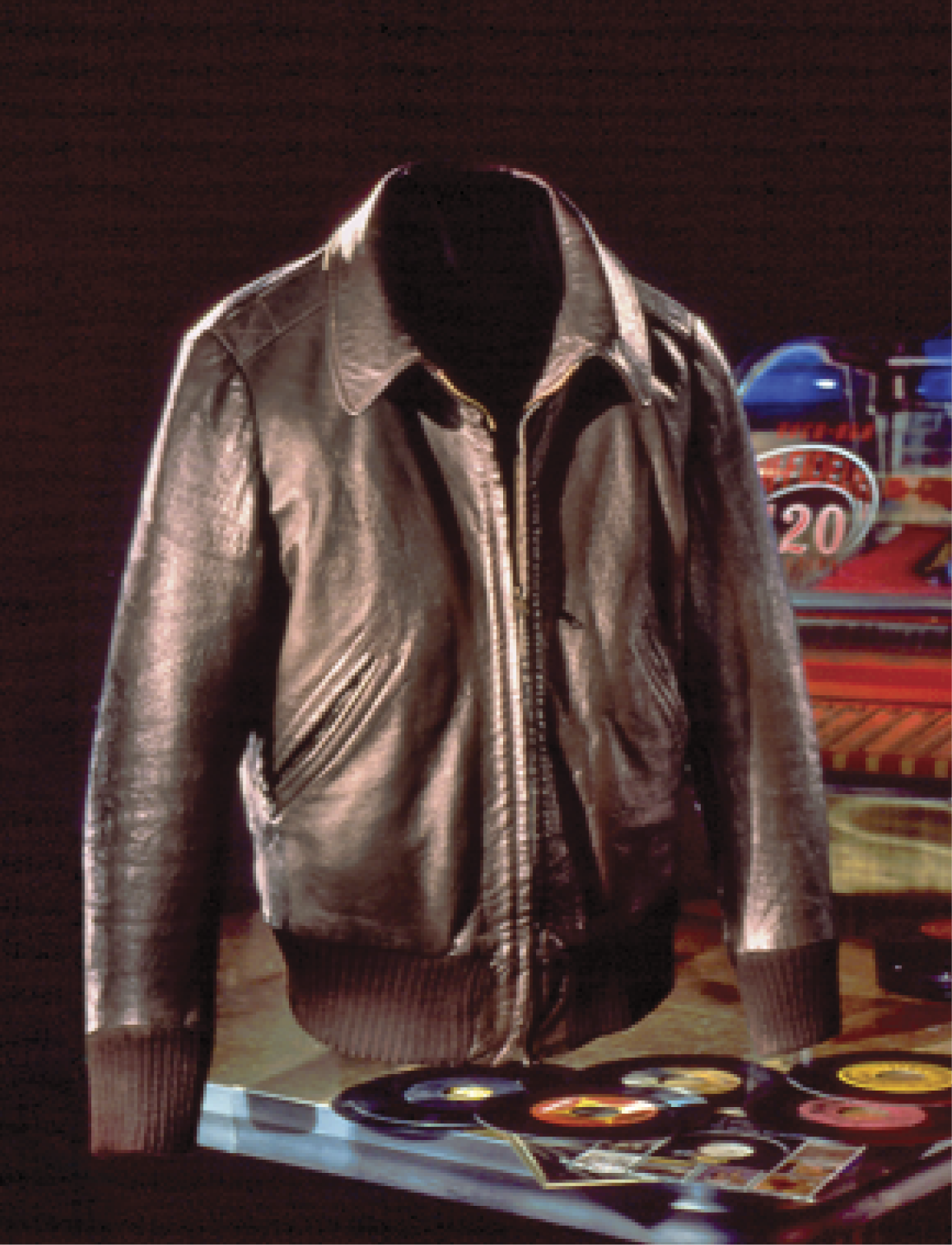 Image of a brown leather jacket 