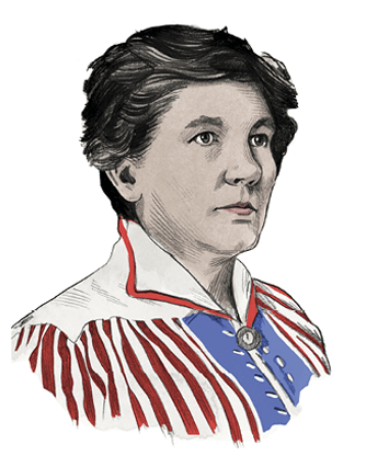 Illustrated portrait of Laura Ingalls Wilder