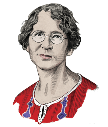 Illustrated portrait of Ynés Mexía