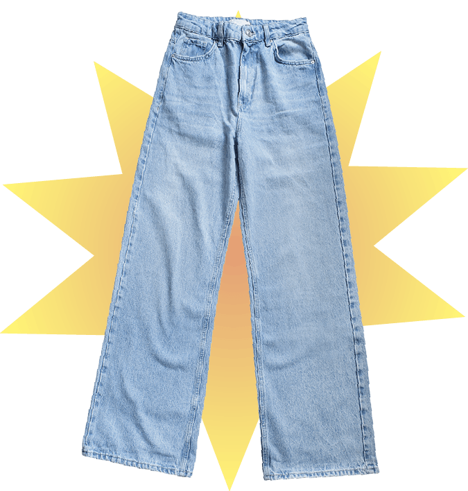 Wide legged denim jeans 