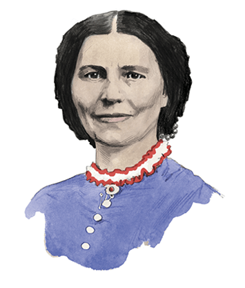 Illustrated portrait of Clara Barton