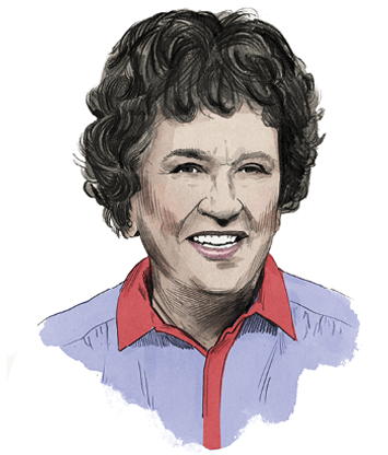 Illustrated portrait of Julia Child 