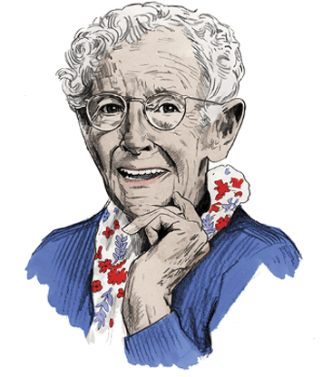 Illustrated portrait of Grandma Moses