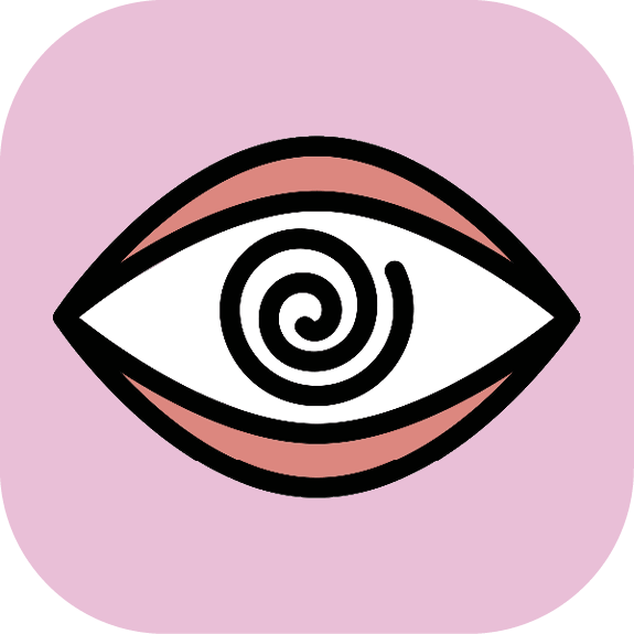 Icon of a eye with a spiral in place of its iris 