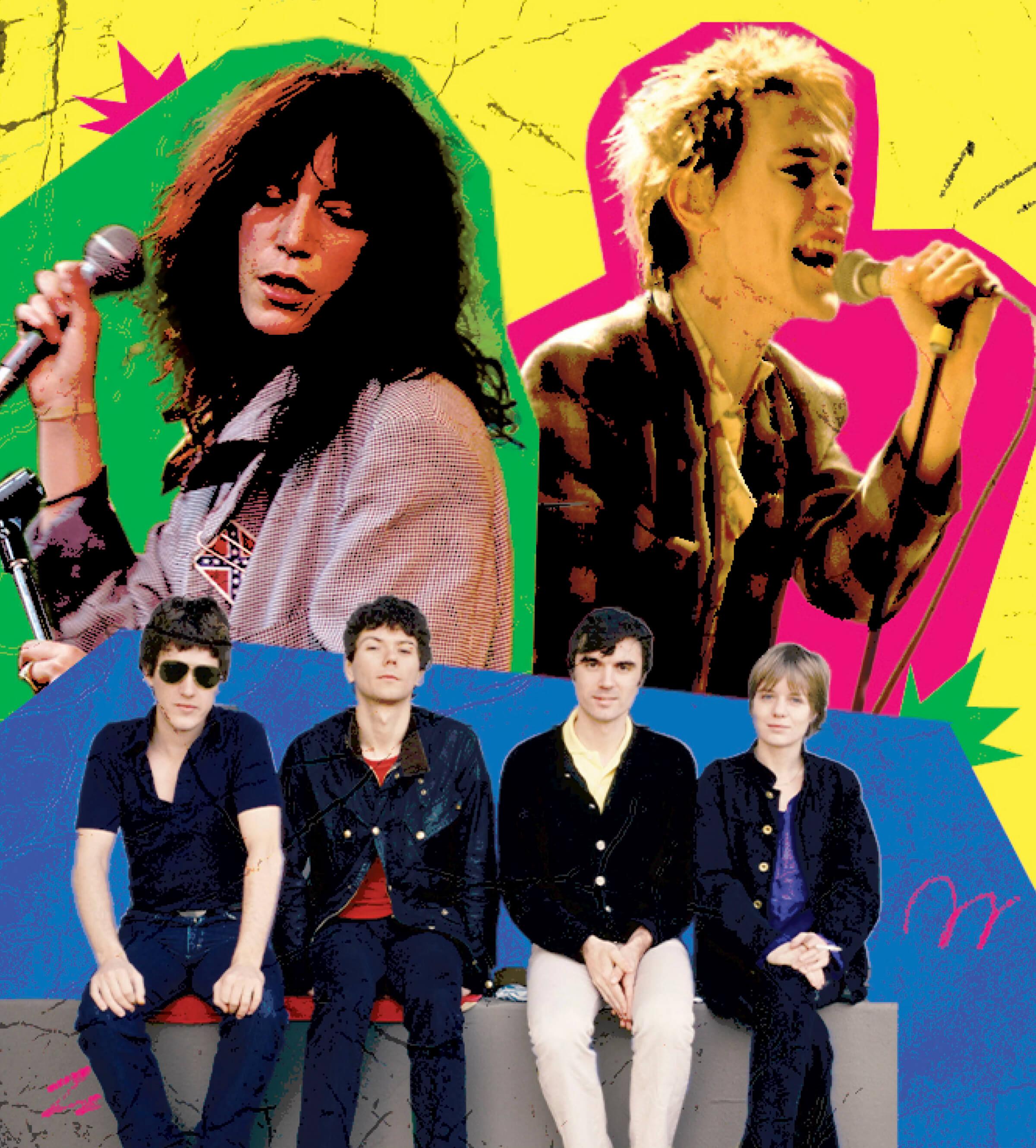 Collage of Patti Smith, Talking Heads and Public Image