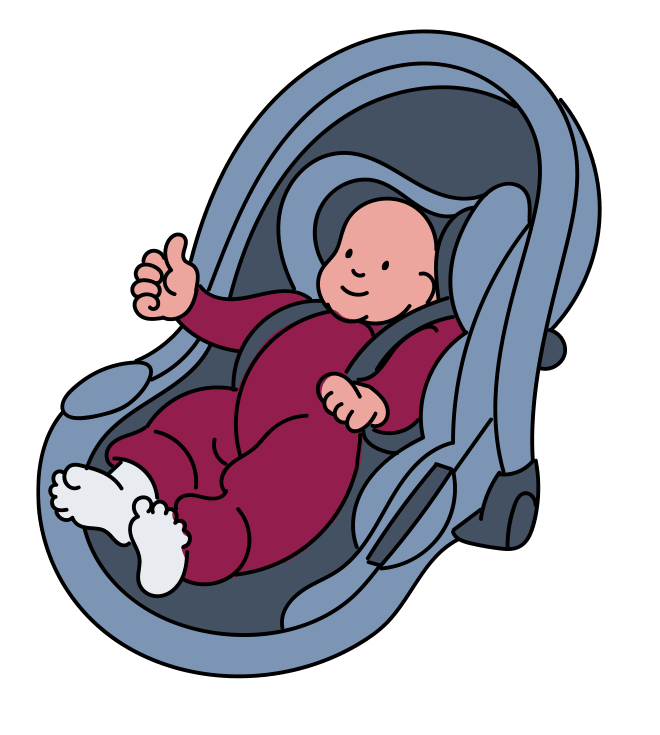 Illustration of a baby in a pram 