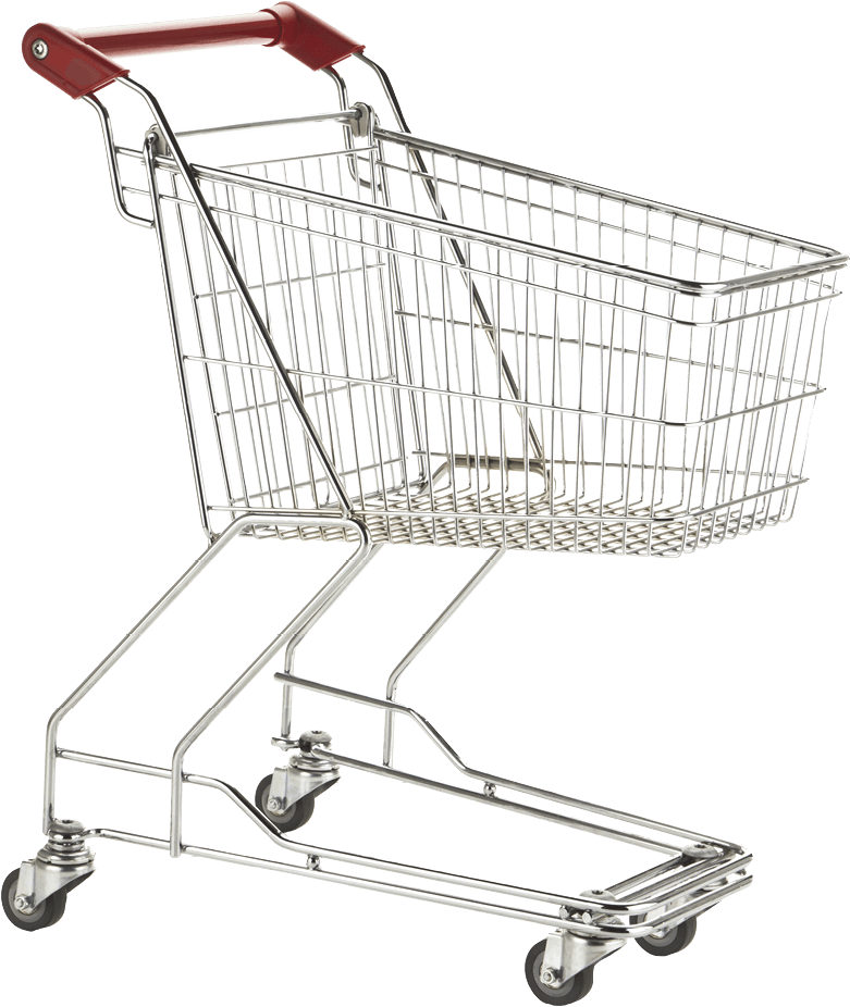 Photo of an empty grocery shopping cart