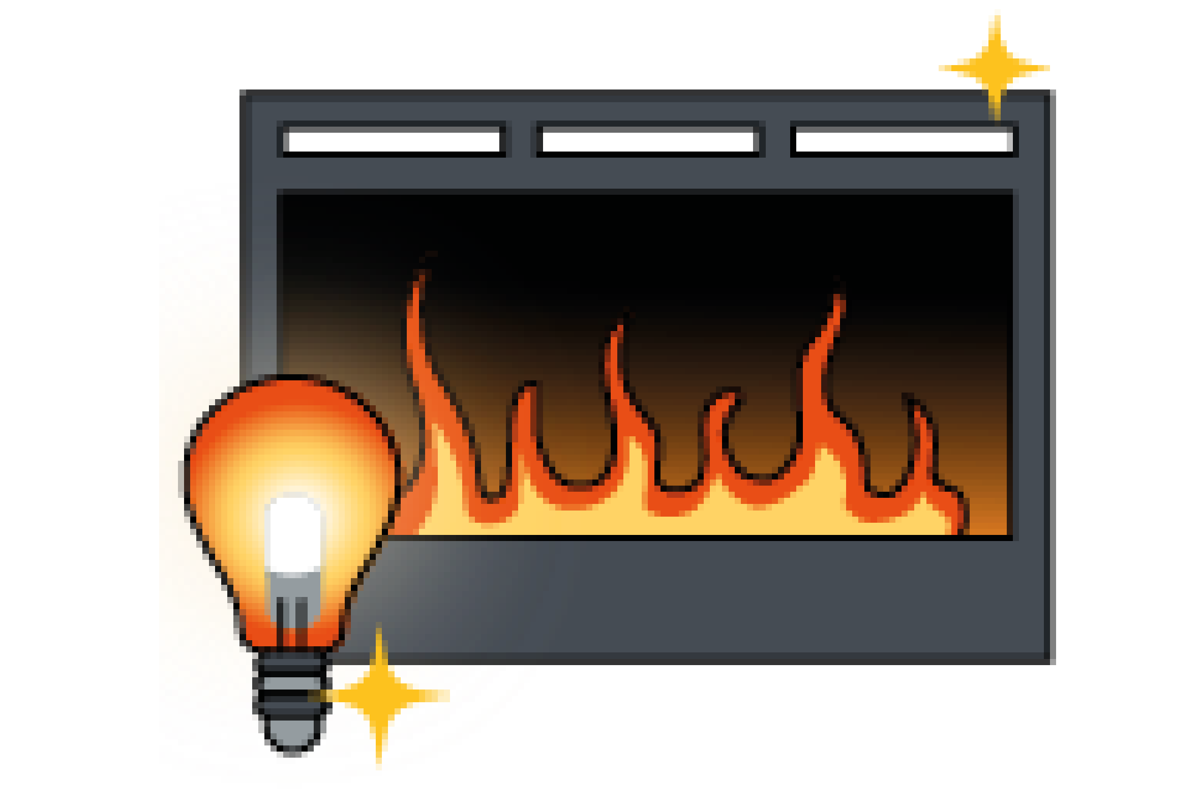 Illustration of an electric fireplace