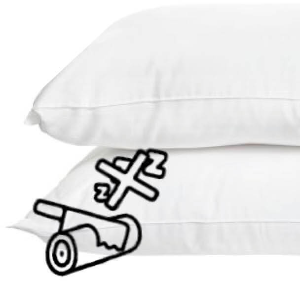 Photo illustration of a hotel's pillow choices