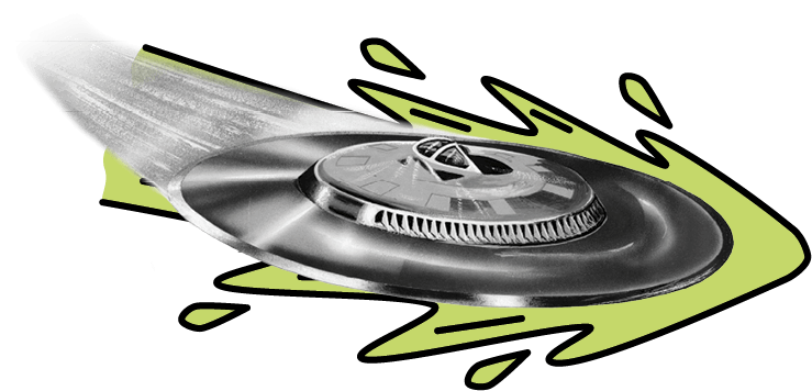 Photo illustration of a saucer-shaped unidentified flying object