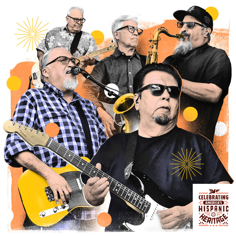 Photo illustration of the music group Los Lobos