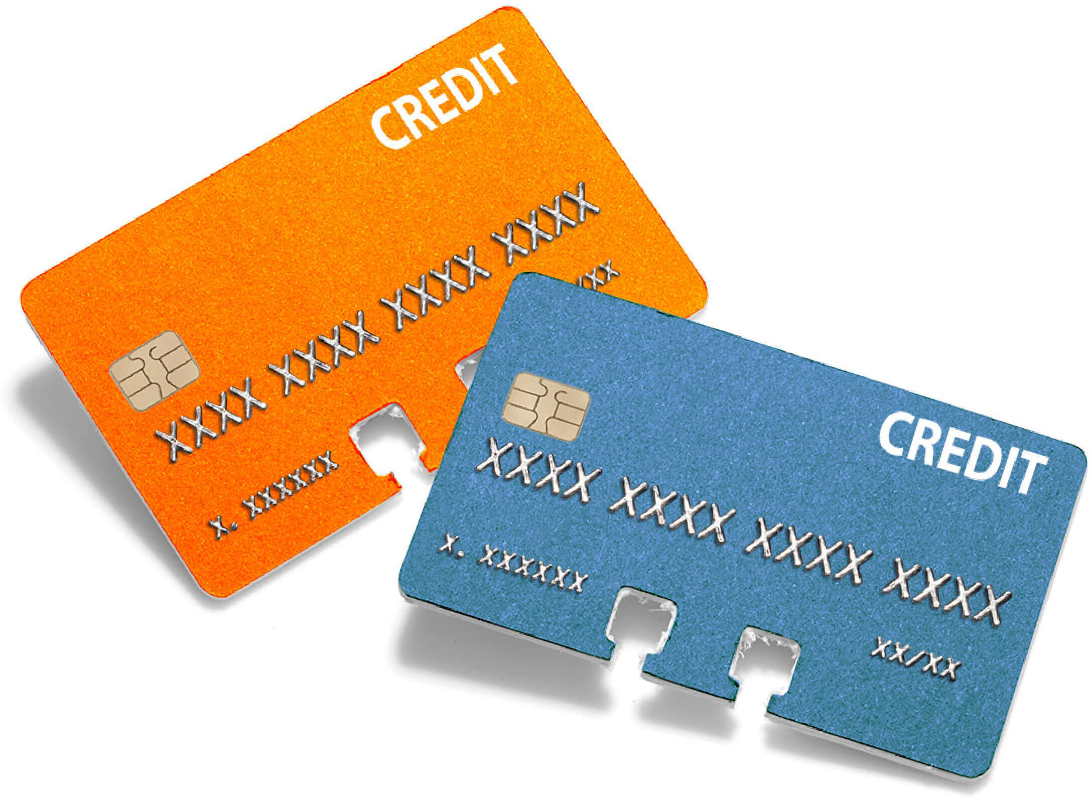 Photo of two credit cards pulled from a Rolodex rotary card file