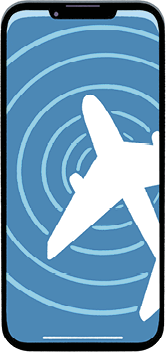 Illustration of an airline app on a smartphone