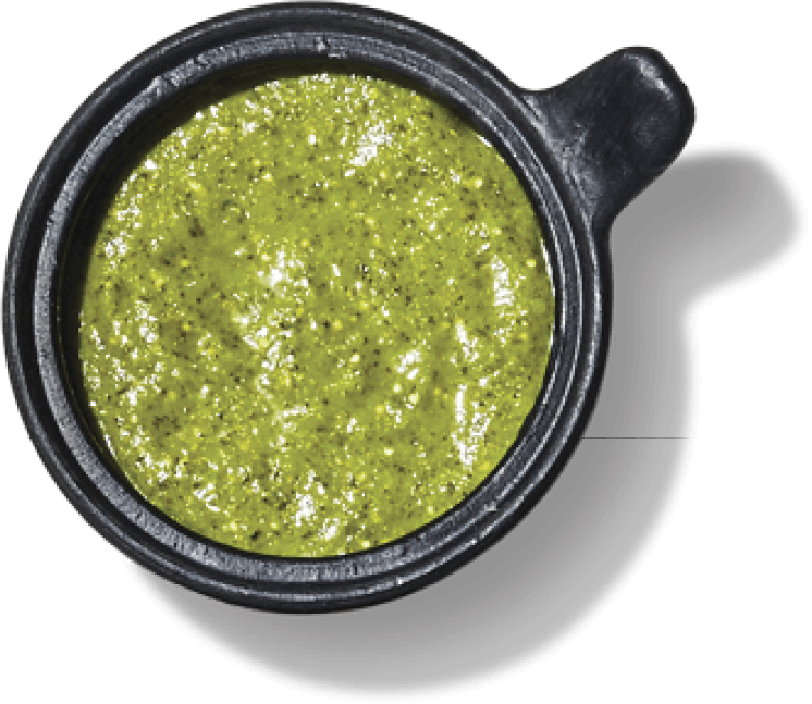 Photo of a bowl of salsa verde