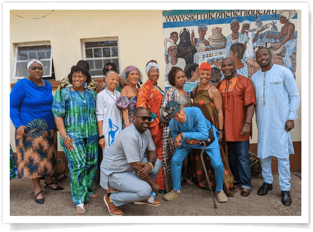 Photo of Terri with her tour group in Sierra Leone