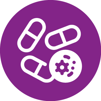 Purple icon of pills