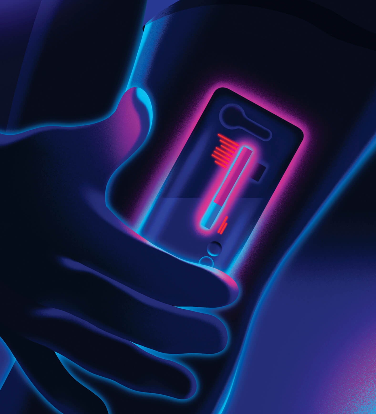 Illustration of a discreet insulin pump