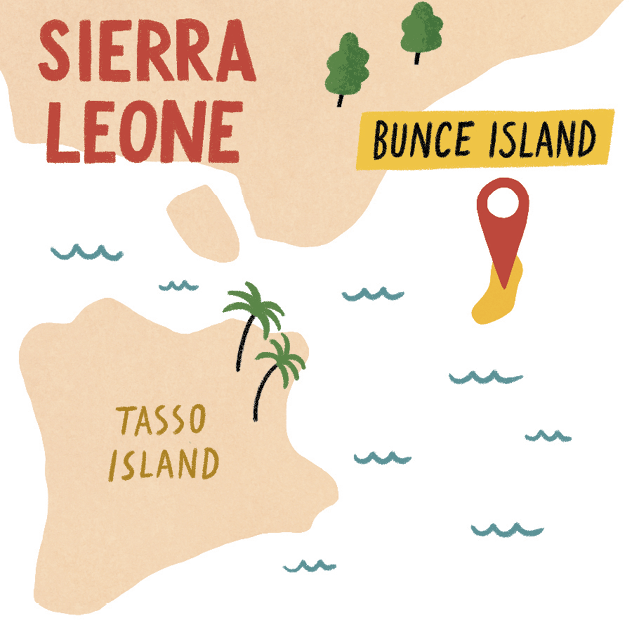 Illustrated map of Sierra Leone