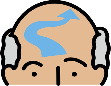 Illustration of a man's head with a GPS route on it