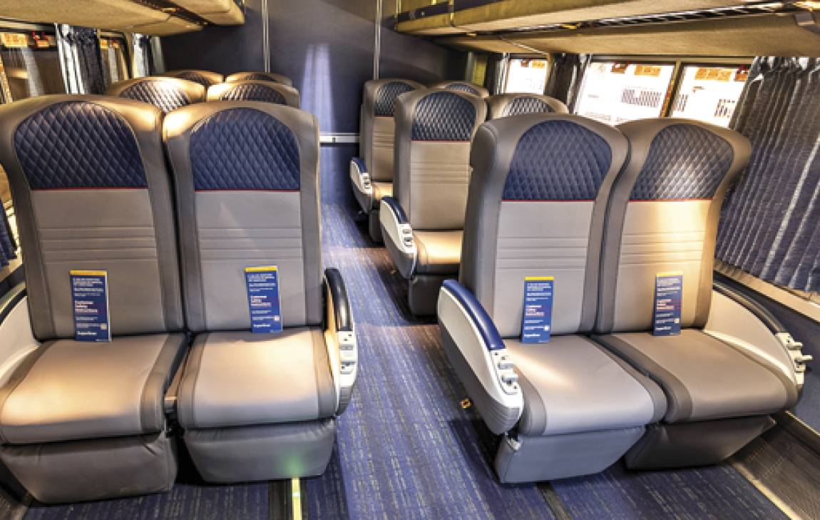 Photograph of the seats of a train