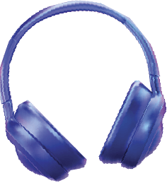 A set of blue headphones
