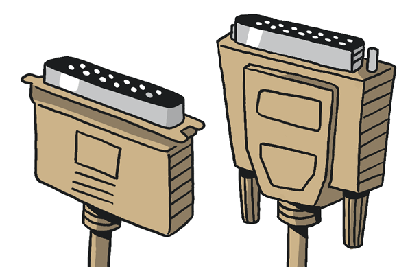 Illustration of a SCSI cable