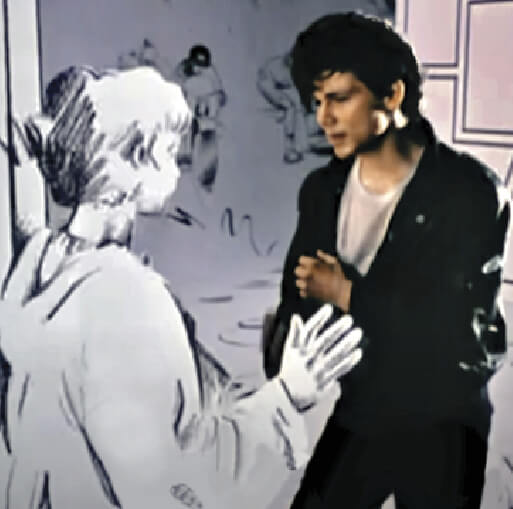 Still from the music video of Take on me