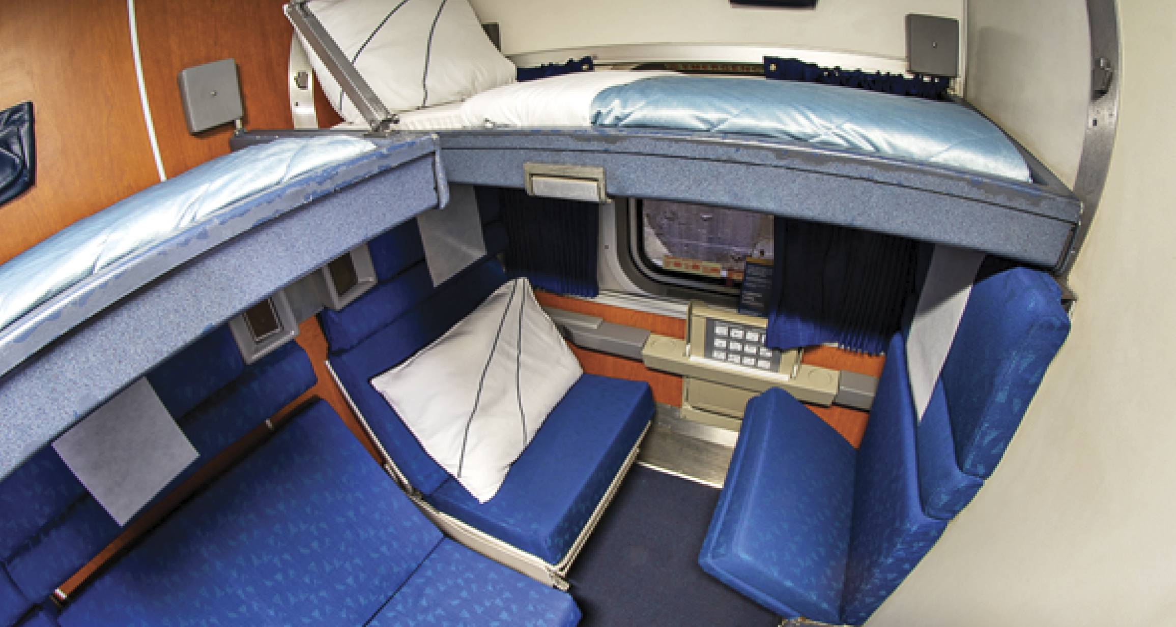 Photograph of the sleeper beds on trains