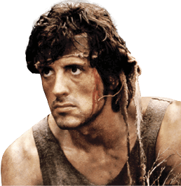 Stallone as Rambo in First Blood
