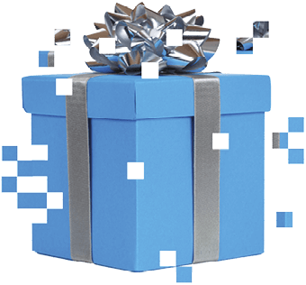 A pixelated gift box
