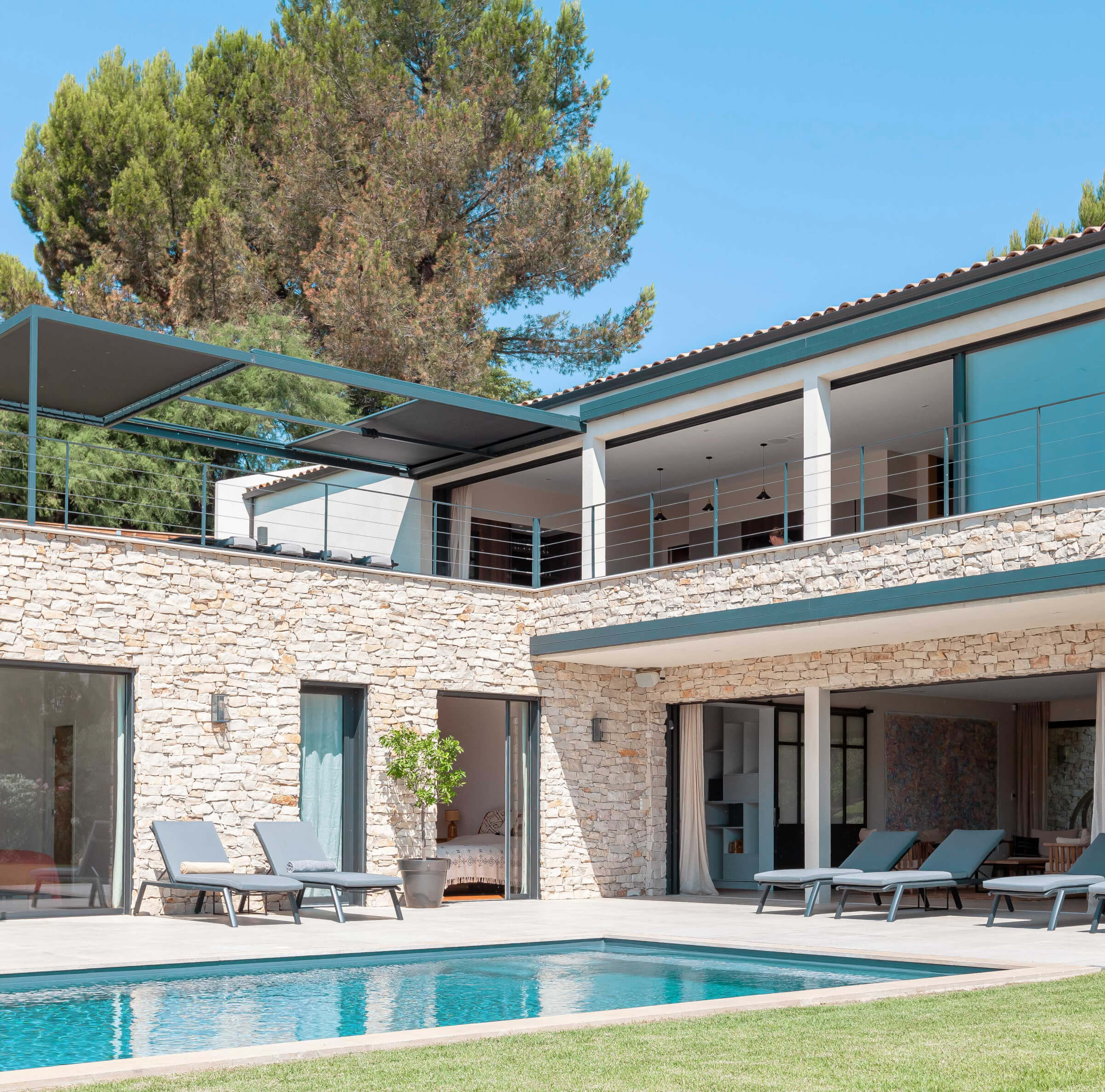 Exterior photo of a modern French villa