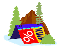 Icon of a coupon folded like a camping tent