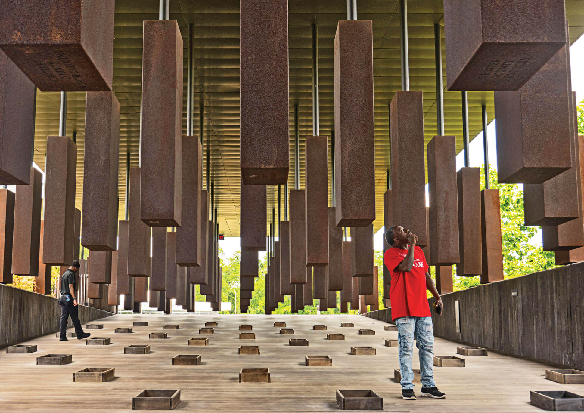 Photo of the National Memorial for Peace and Justice in Montgomery, Alabama