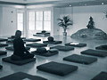 Participants practice meditation