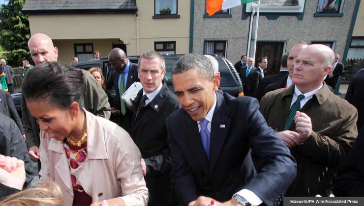 President Barack Obama and Michelle Obama visit Moneygall, Ireland