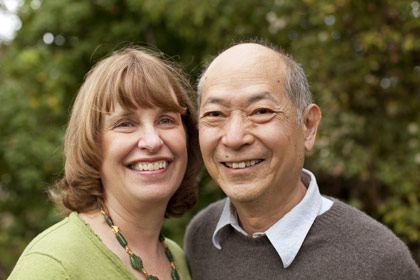 Jean and Peter Lin near their home in Saratoga, CA in February 2012-interracial couples