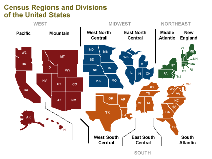 Census Regions and Divisions of the United States