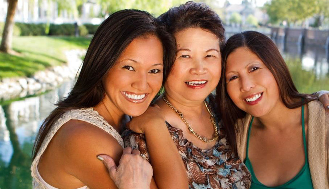 Asian American Mother and Her Daughters