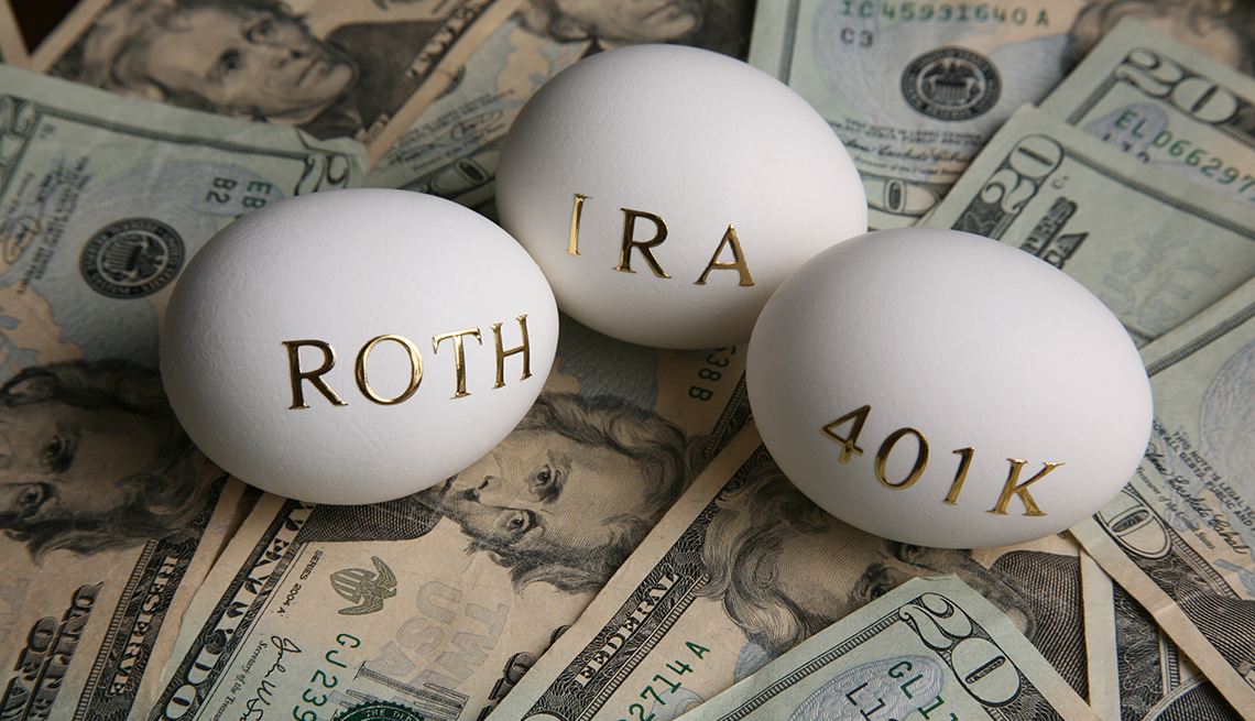 eggs with roth, 401k and ira on them