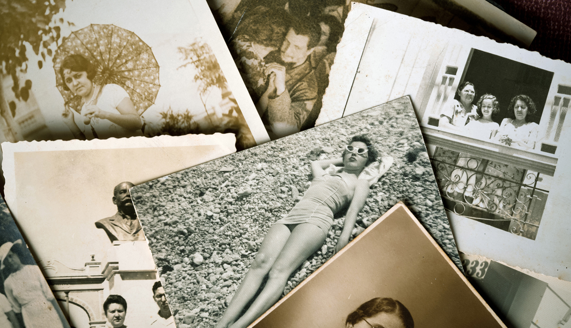 a group of old photographs