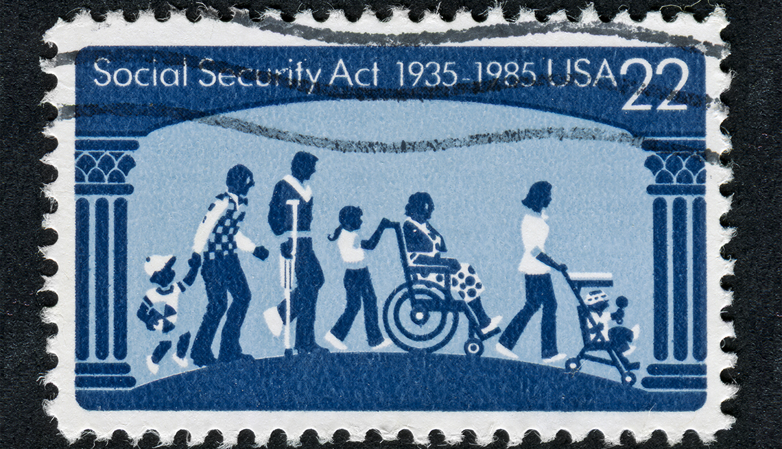 u s postage stamp commemorating the social security act