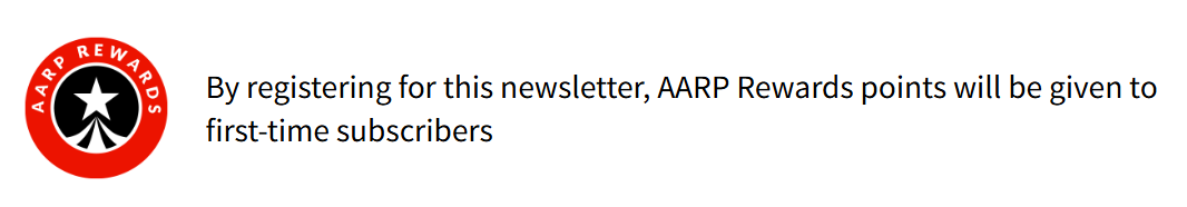 AARP Rewards logo with eligibility text.