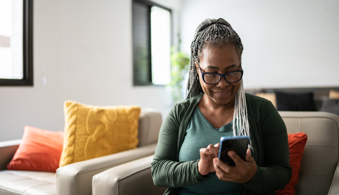 Woman Playing on iPhone
