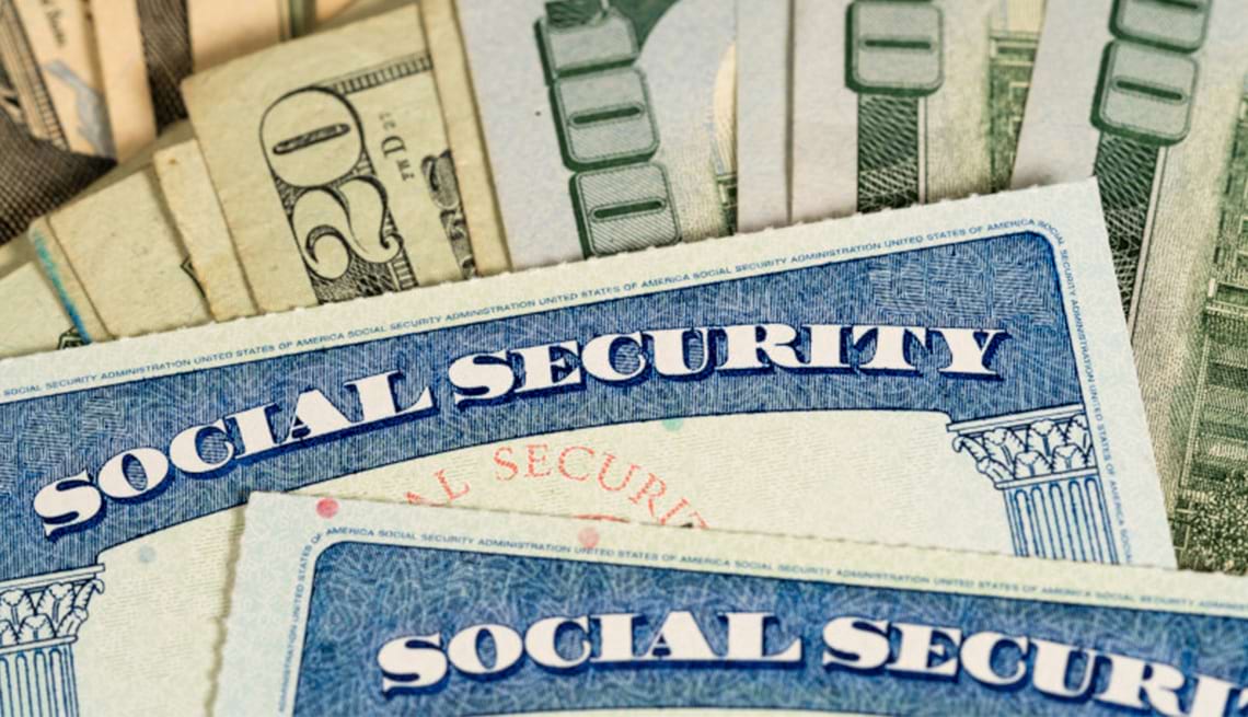 Social security card and money.