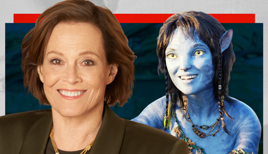 Sigourney Weaver with Avatar character