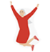 illustrated icon of a woman jumping