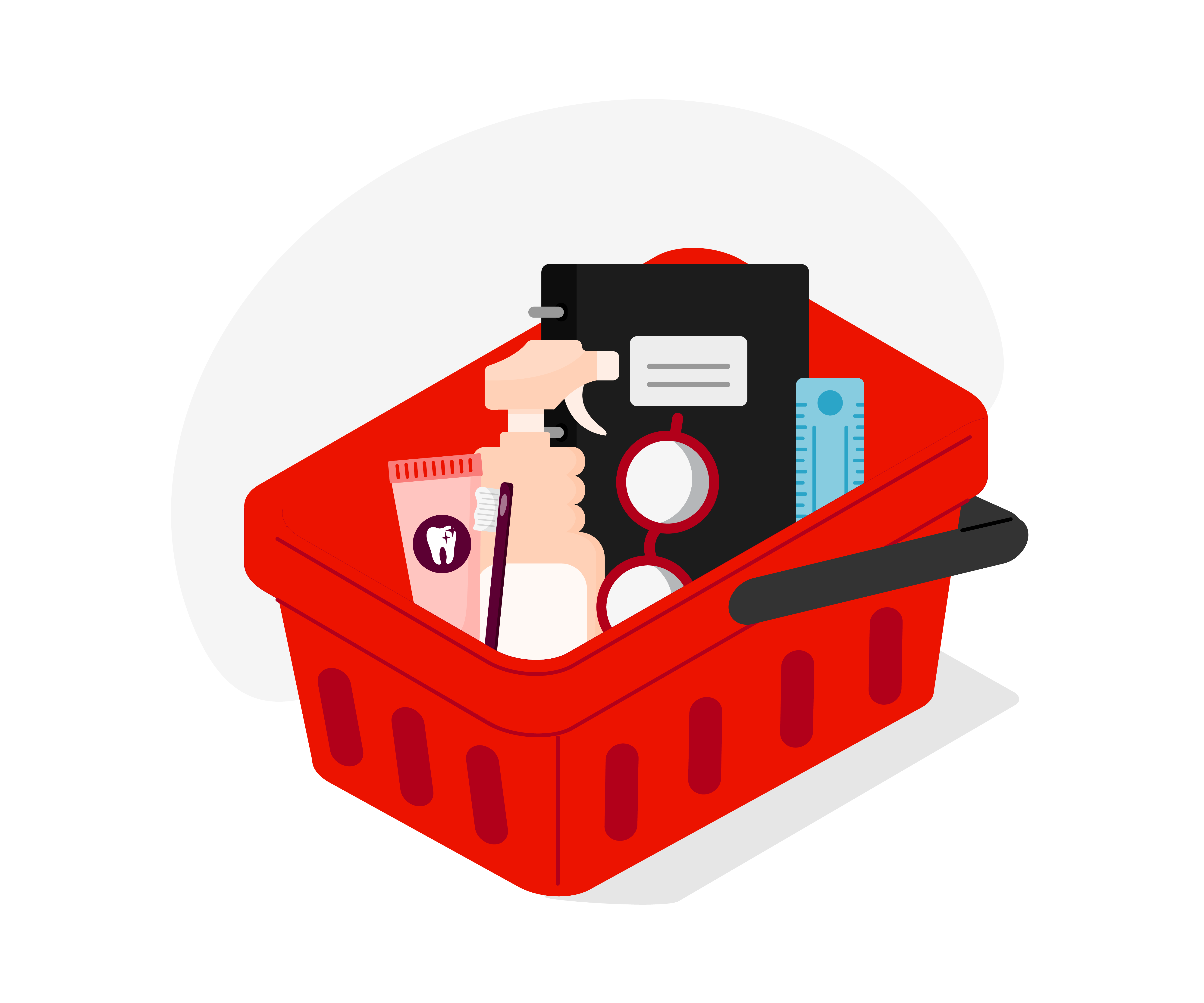 Basket with everyday essentials 