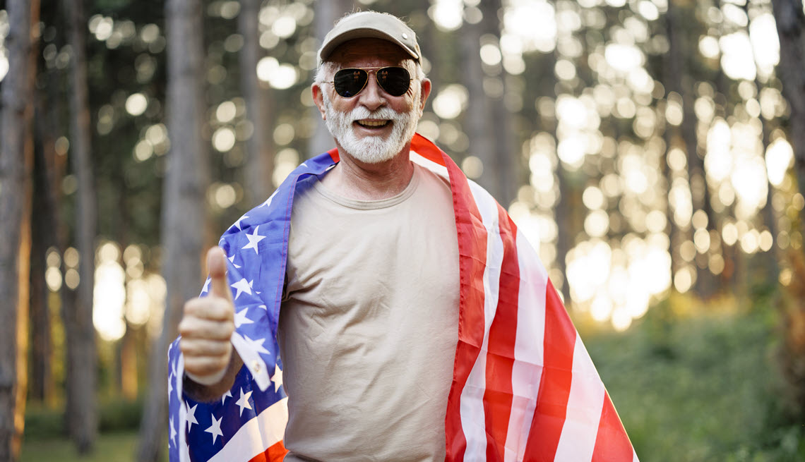 Veteran giving the thumbs up